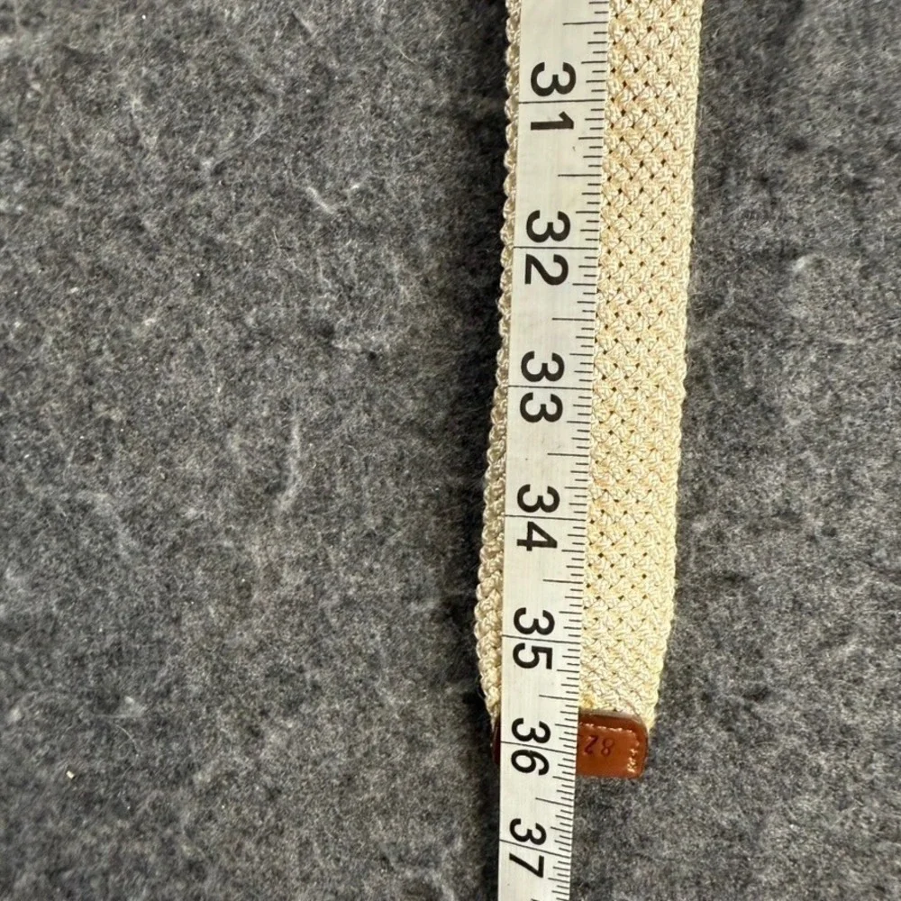 Trafalgar Woven Belt Mens Size‎ S Beige Leather Casual Preppy Dress Belt